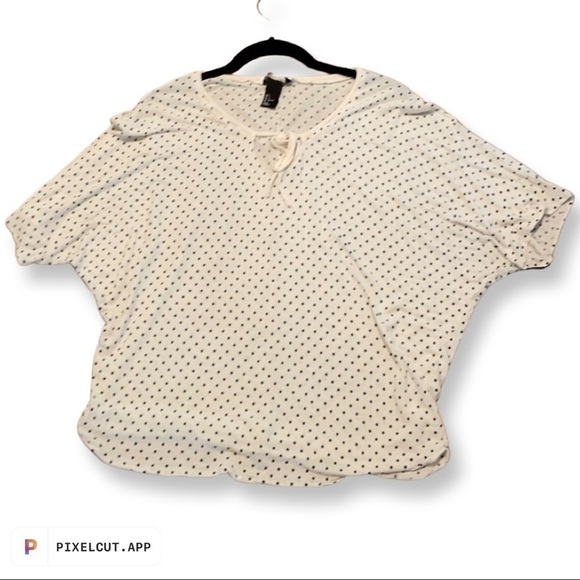 H&M L Dolman sleeve polka dot blouse - Picture 1 of 4